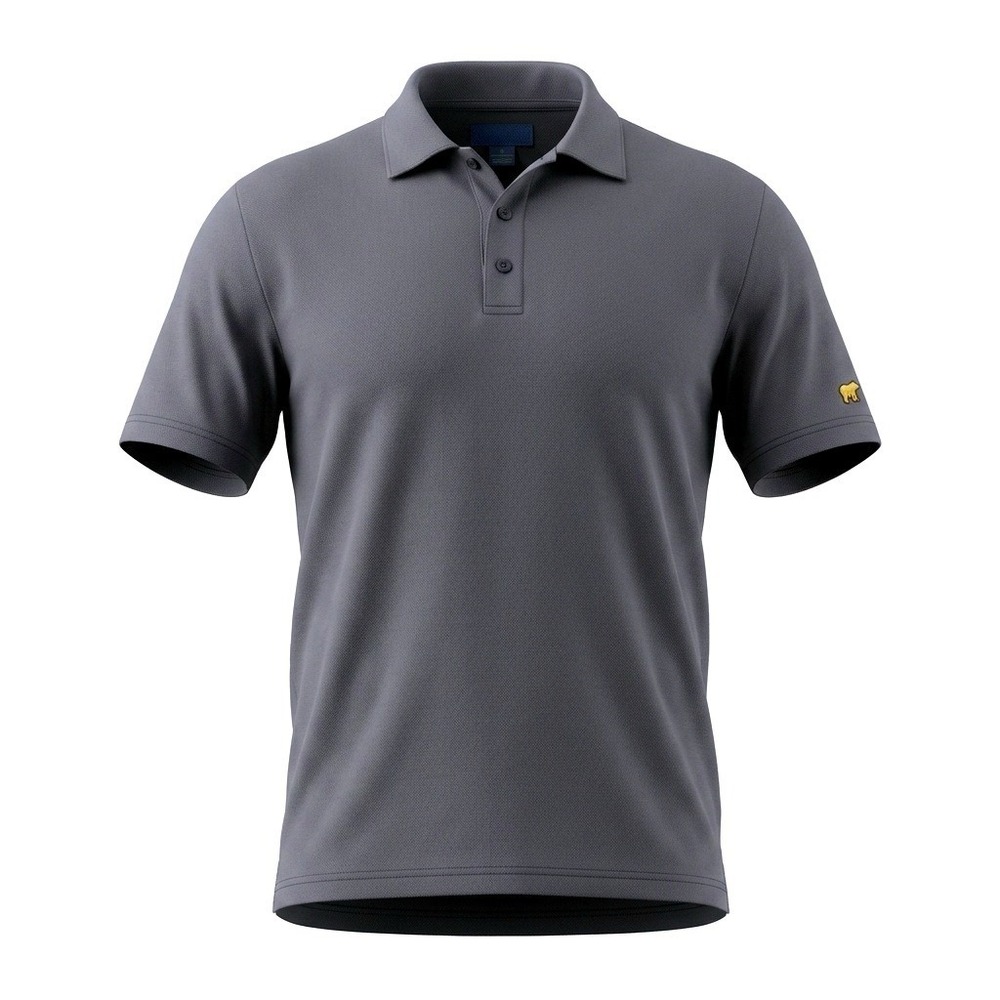 Jack Nicklaus Mens LuxTouch Polo Shirt Gray Golden Bear Logo Golf Top Large